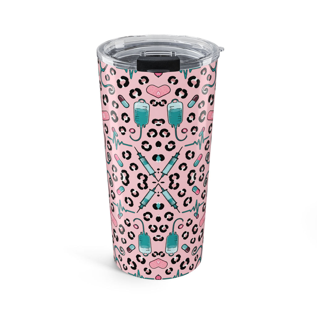 Pink Leopard Stethoscope Tumbler