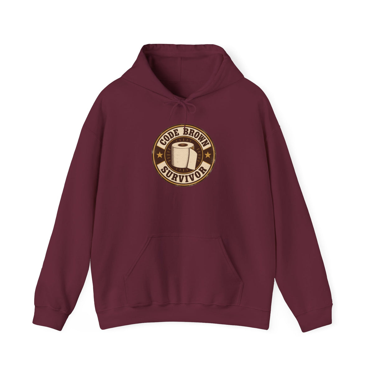 Code Brown Survivor Hoodie | Funny Nurse & CNA Gift in Maroon