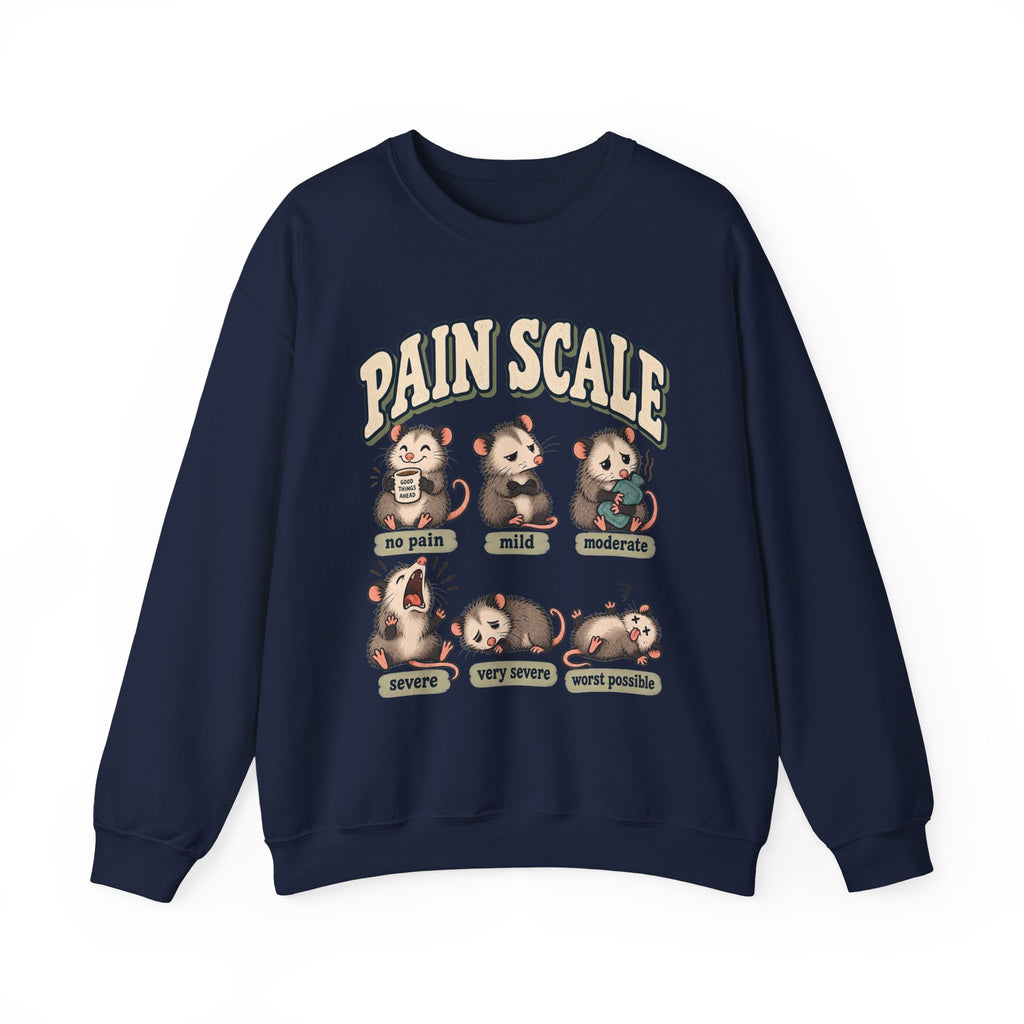 Pain Scale Opossum Sweatshirt in Navy