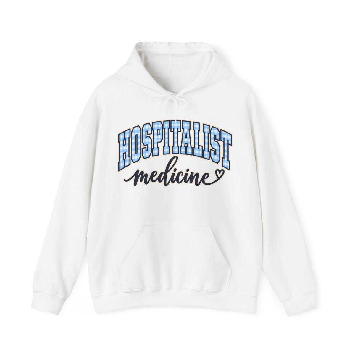Hospitalist Gingham Hoodie in White