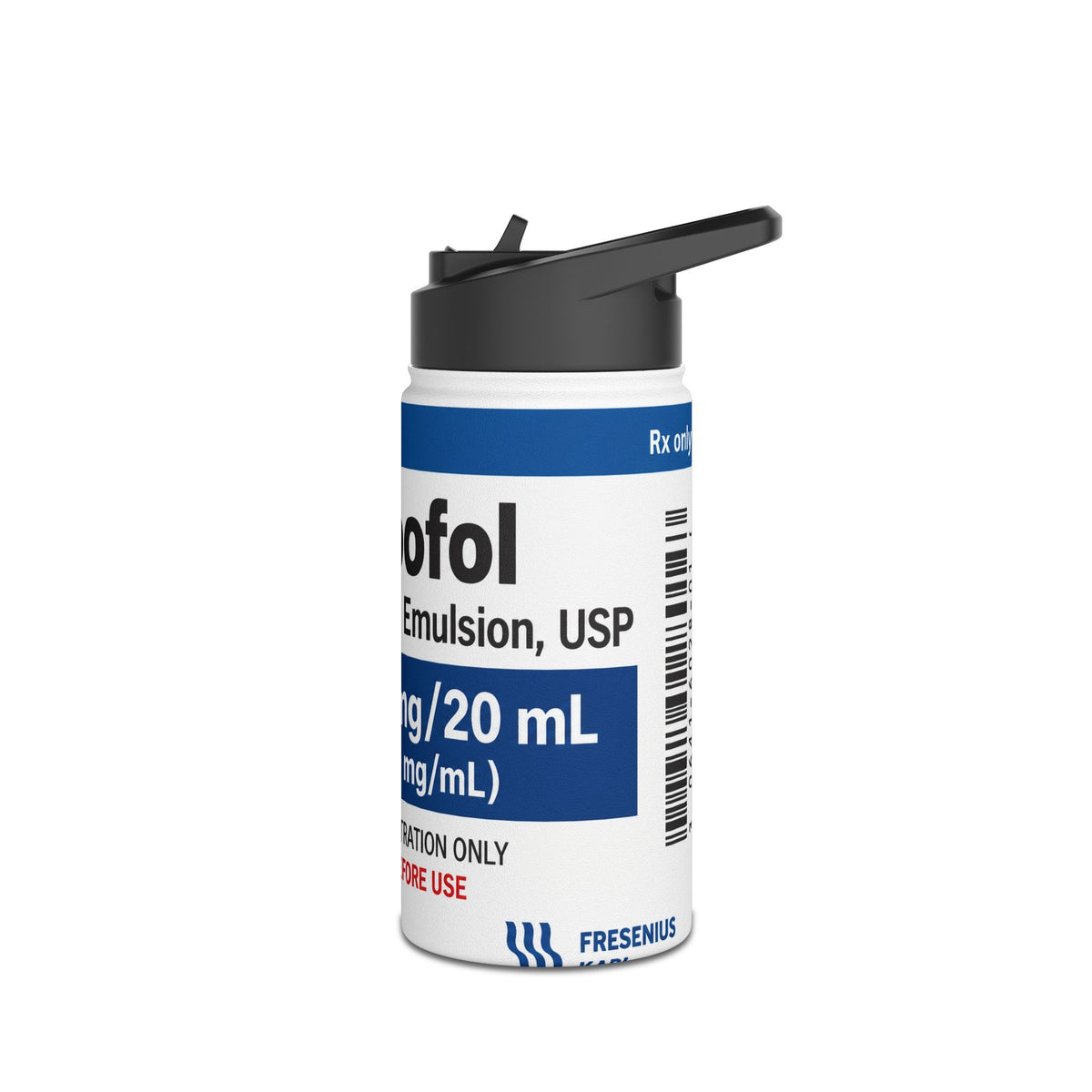 Propofol Medication Label Water Bottle