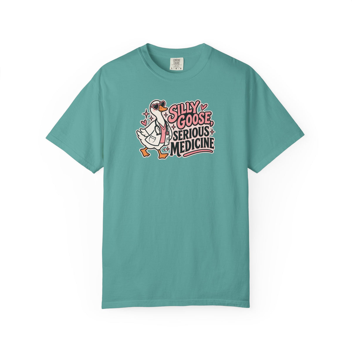 Silly Goose Serious Medicine Shirt in Seafoam