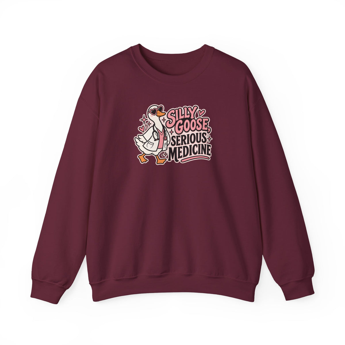 Silly Goose Serious Medicine Sweatshirt in Maroon