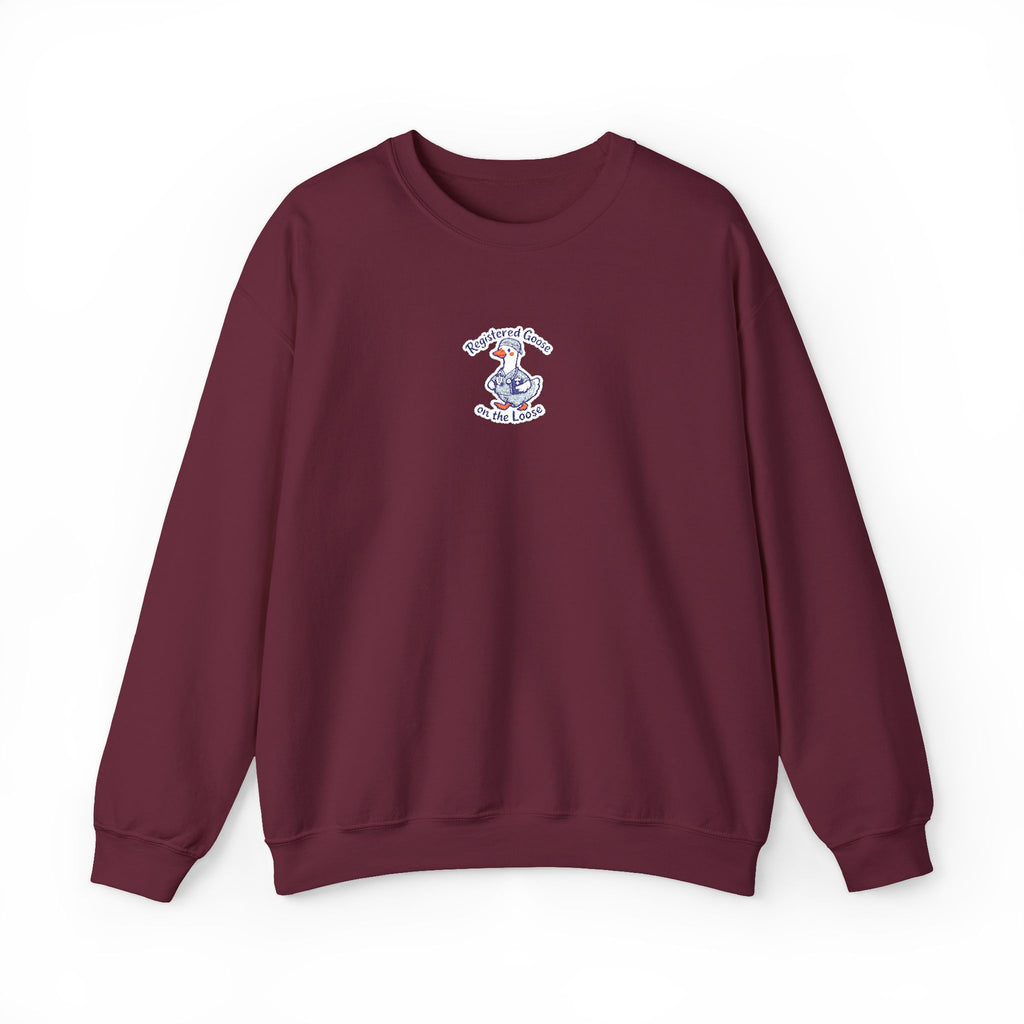 Registered Goose on the Loose Embroidered Sweatshirt in Maroon