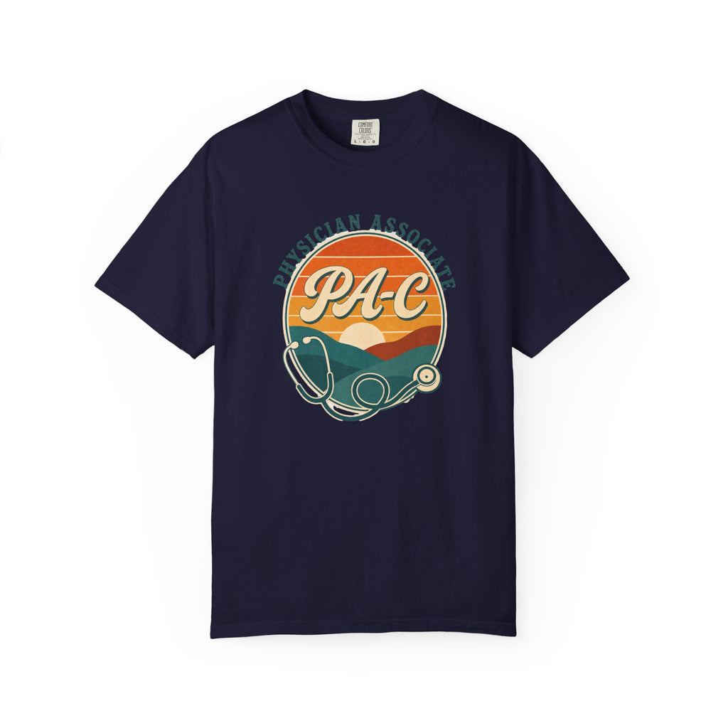 Physician Associate PA-C sunset Comfort Colors 1717 tee in True Navy