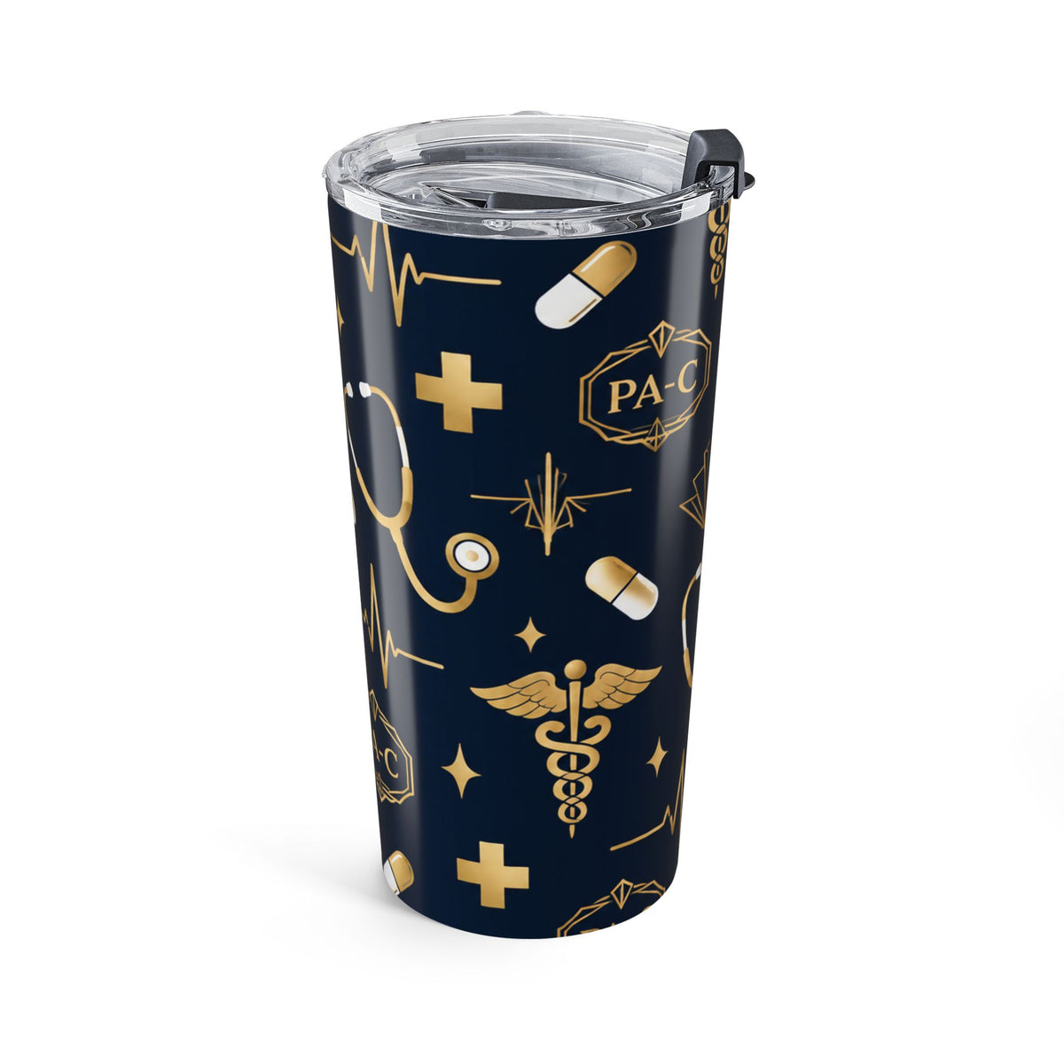 PA-C Stethoscope and Caduceus Tumbler