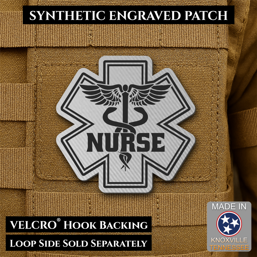 Nurse - Star of Life Morale Patch, 3x3" | Made in USA | VELCRO® Brand Hook Backing