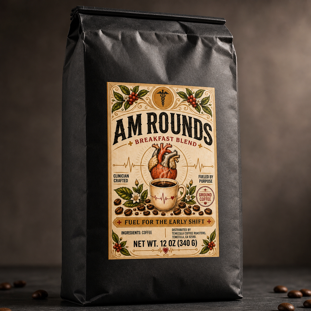 AM Rounds Breakfast Blend Ground Coffee — 12 oz