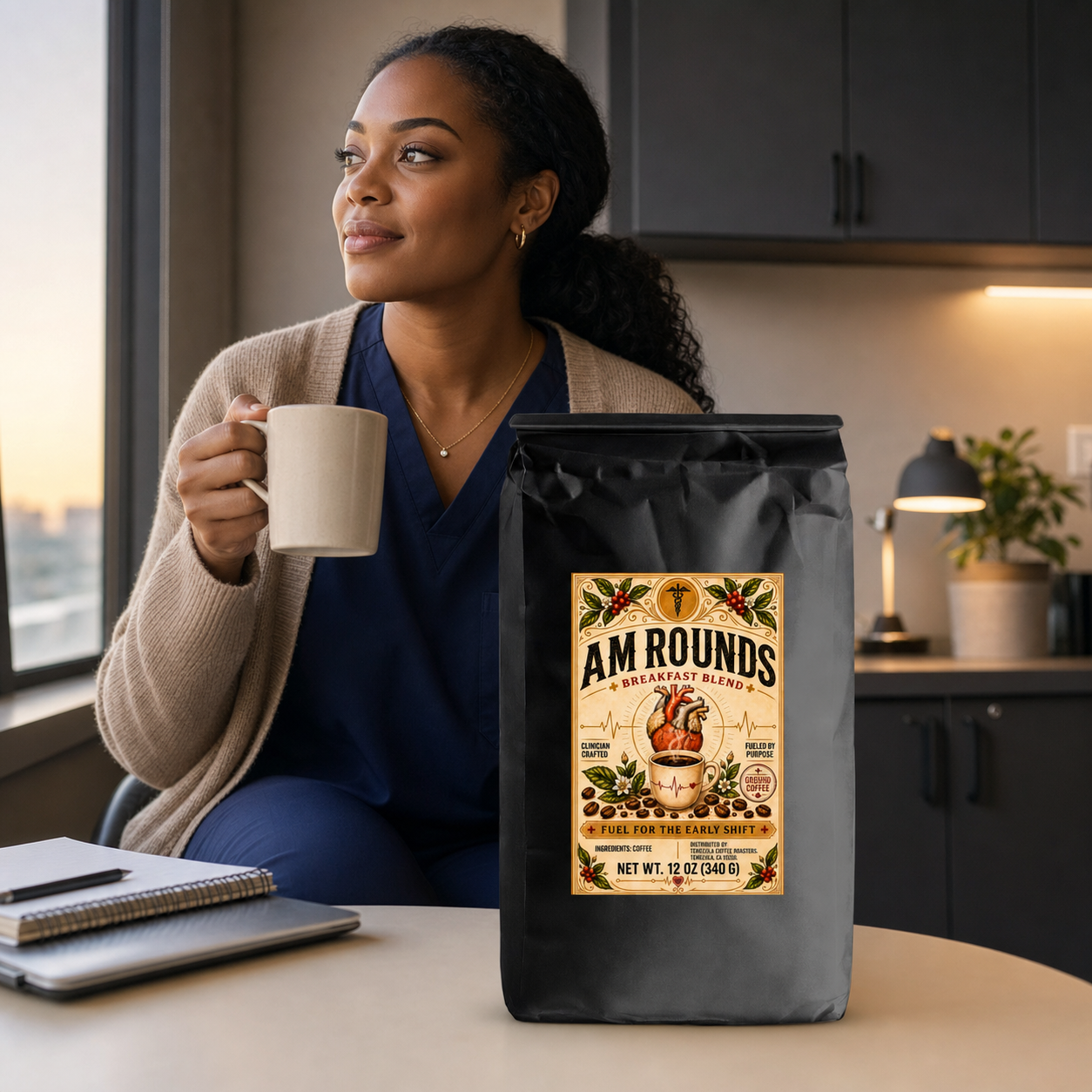 AM Rounds Breakfast Blend Ground Coffee — 12 oz