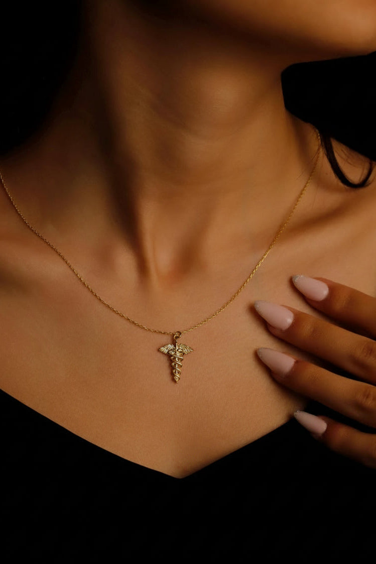 Caduceus Charm - Medical Symbol Jewelry for Doctors & Nurses