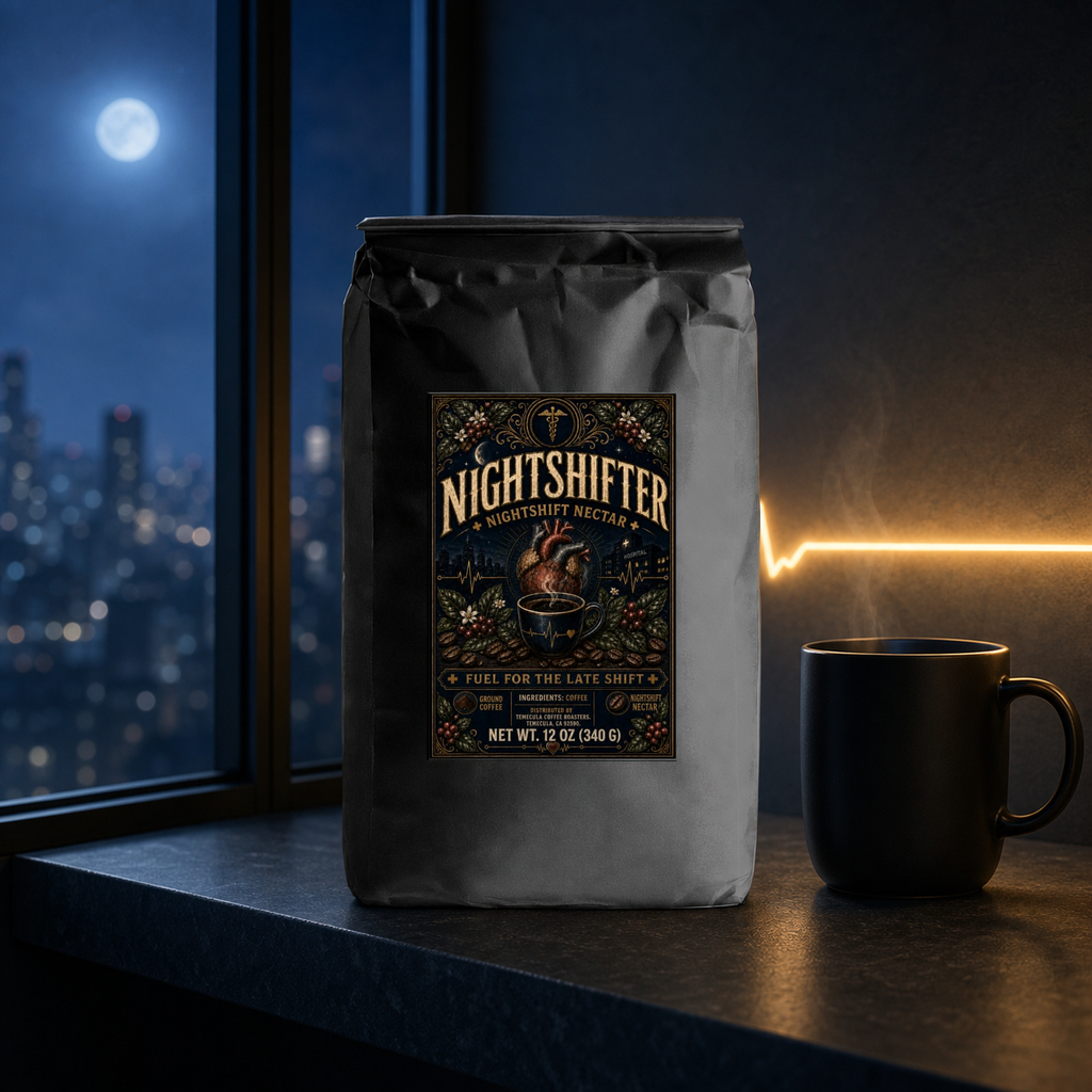 Nightshifter Italian Roast coffee moonlit campaign image