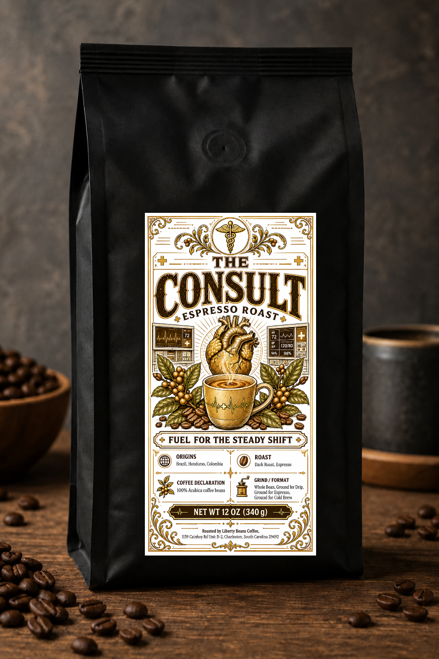The Consult Espresso private-label coffee bag