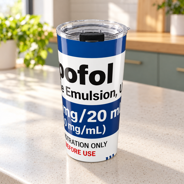 Propofol Medication Label Tumbler
