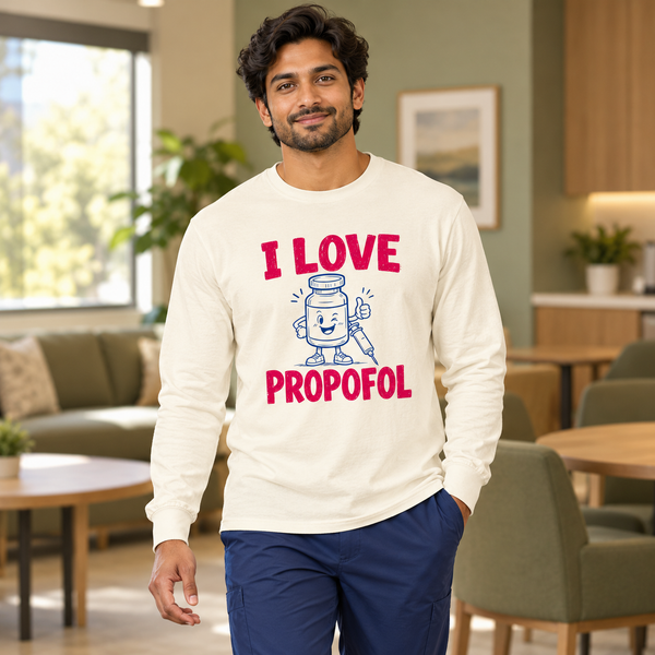 I Love Propofol Long Sleeve Shirt, Comfort Colors Anesthesia Tee