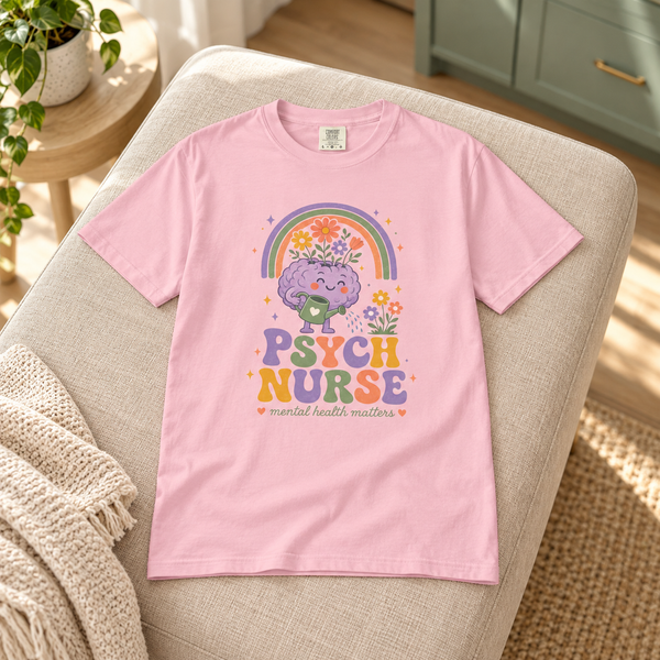 Psych Nurse Shirt, Mental Health Matters Comfort Colors Tee