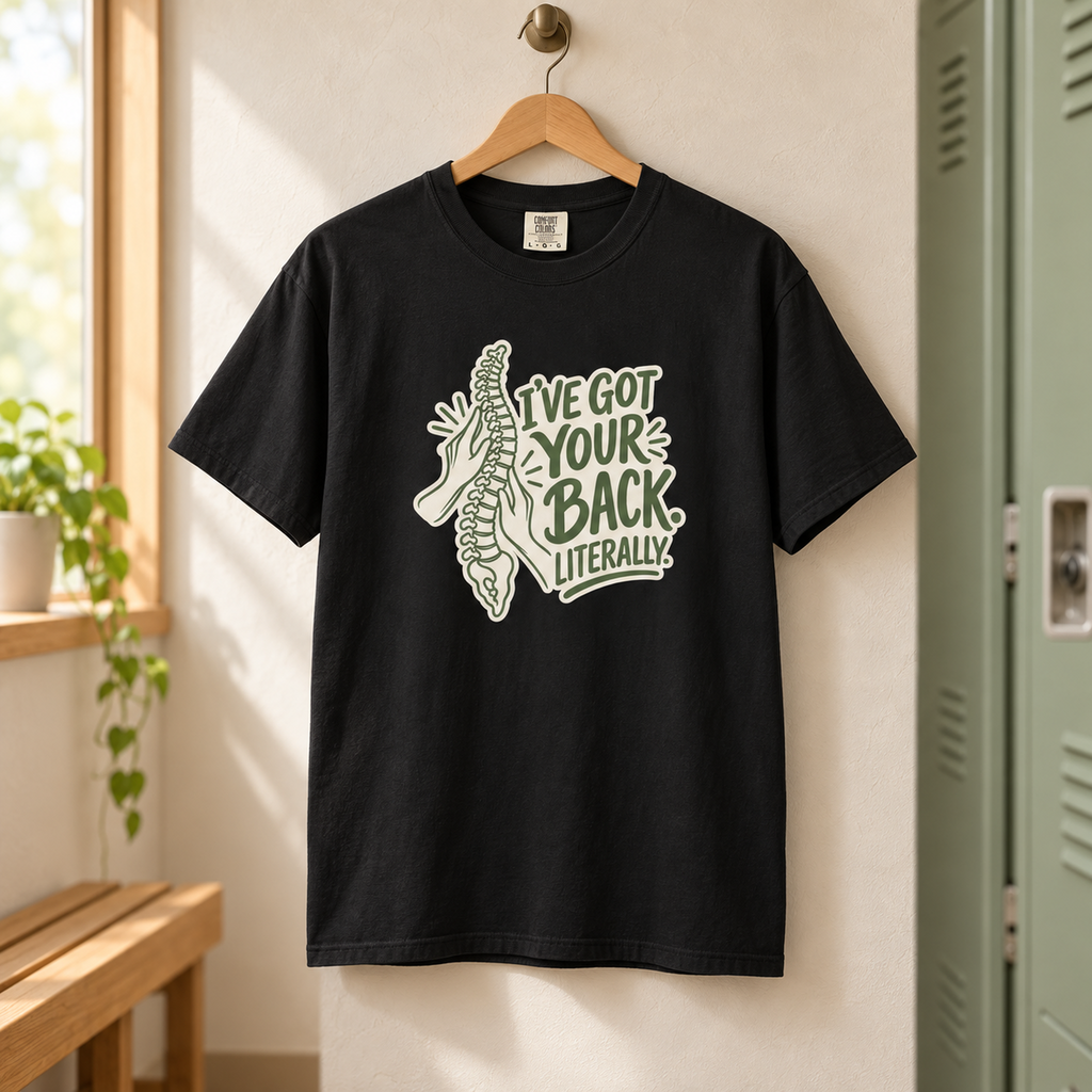 I've Got Your Back Literally Shirt in Black — product in warm setting