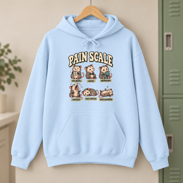 Pain Scale Opossum Hoodie