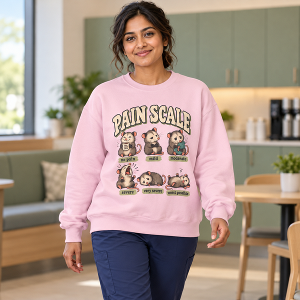 Pain Scale Opossum Sweatshirt