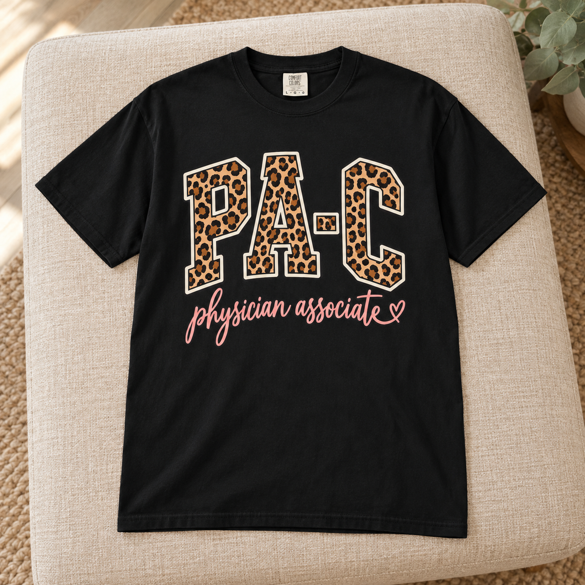 PA-C Leopard Shirt in Black — product in warm setting