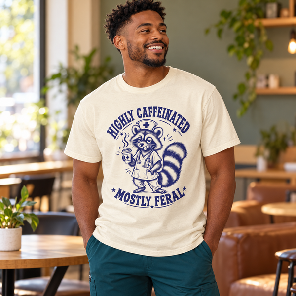 Highly Caffeinated Mostly Feral Raccoon Shirt