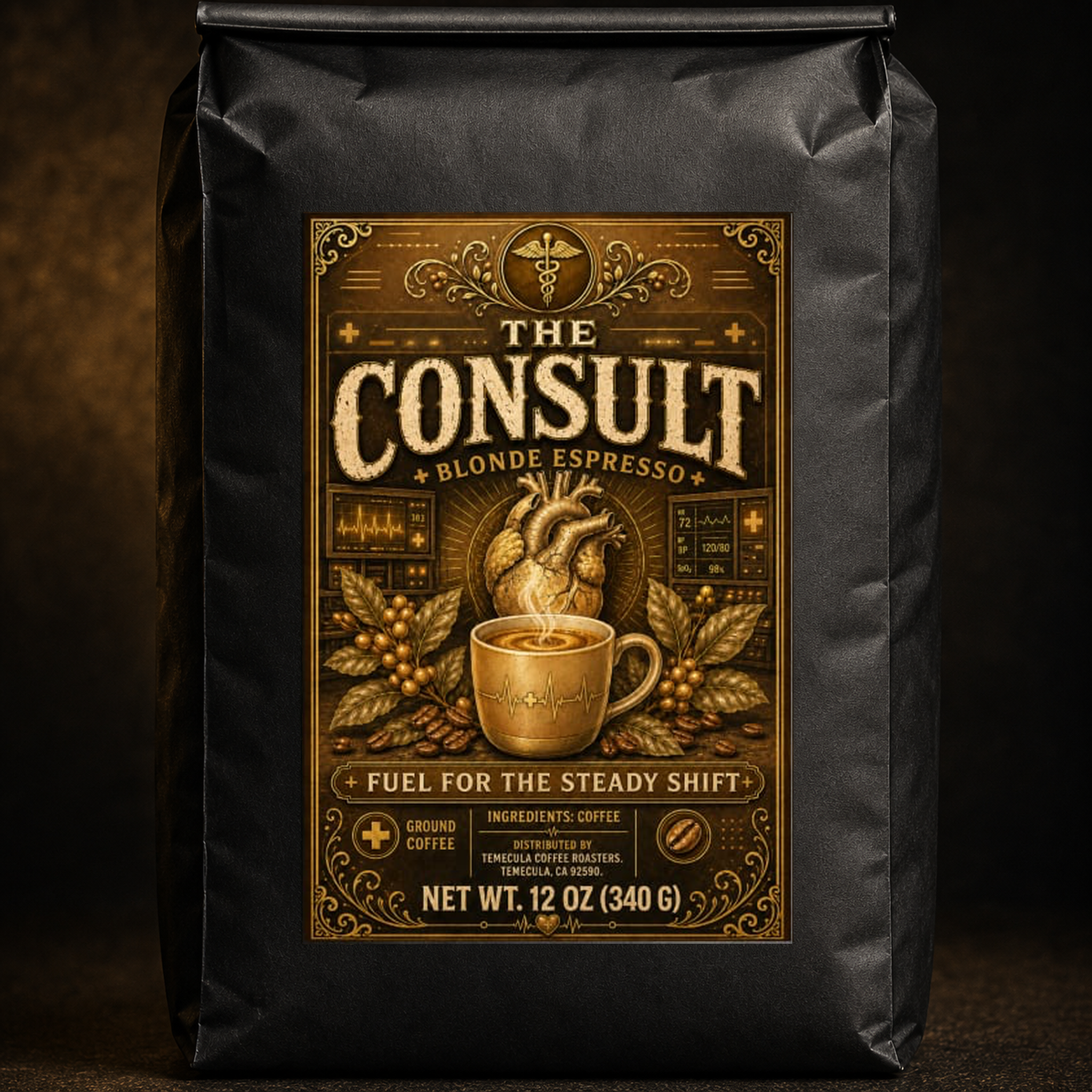 The Consult Blonde Espresso coffee bag label detail